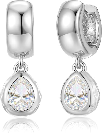 Trendy Gold Dangle Earrings for Women,14K Gold Plated Drop Earring Huggie Chunky hoop Earrings With Bezel-Set Statement Cubic Zirconia Charm Lightweight Hypoallergenic Jewelry Accessories Gifts for Women