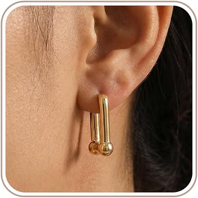 4 Pair Small Gold Hoop Earrings for Women Sensitive Ears - Hypoallergenic 14k Real Gold Plated Hoops Zirconia Cartilage Huggie Earrings Set Helix Piercing Earring Gold Jewelry for Women Gift