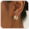 4 Pair Small Gold Hoop Earrings for Women Sensitive Ears - Hypoallergenic 14k Real Gold Plated Hoops Zirconia Cartilage Huggie Earrings Set Helix Piercing Earring Gold Jewelry for Women Gift